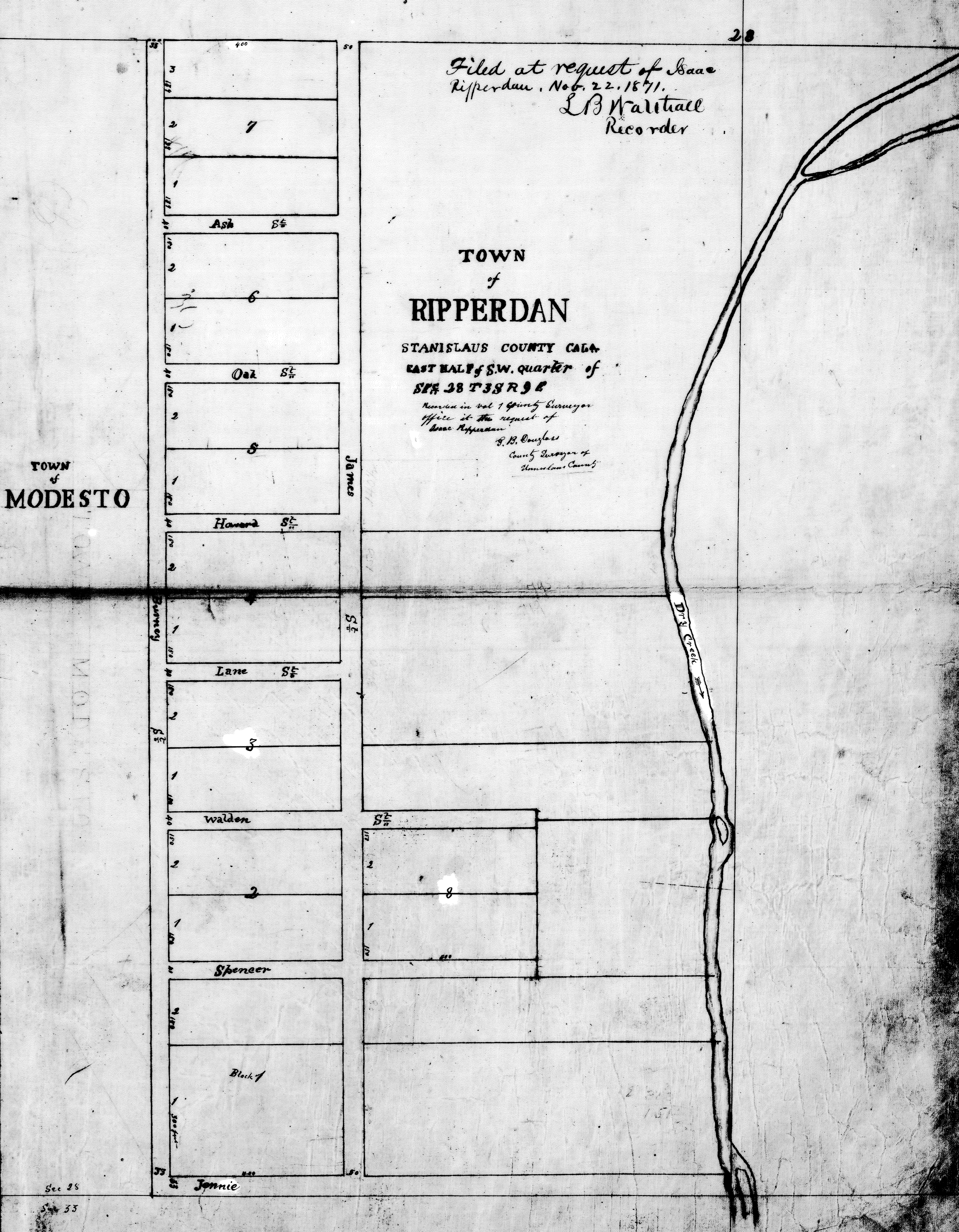 Ripperdan.png (5836 x 7500 Pixels, 2.86 MB) 1871 survey map of the Town of Ripperdan, California (Stanislaus County) [IMG]