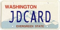 Image of a Washington vehicle license plate with the lettering 