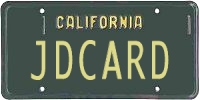 Image of a California vehicle license plate with the lettering 