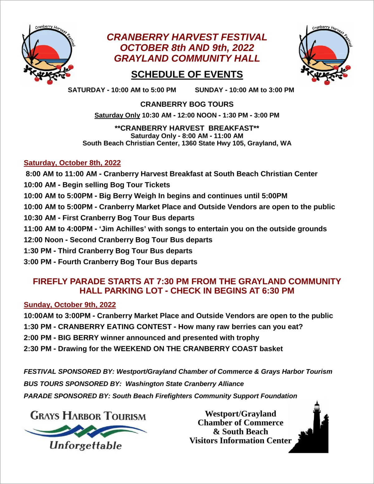 Cranberry Festival Schedule of Events (webp)